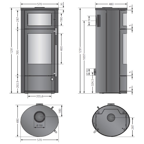 Vorschau: Kaminofen Oranier Polar Neo Bakery 6 kW