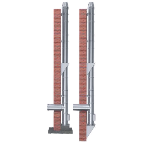 Edelstahlschornstein Bausatz Ø 150 mm - 2,7m Höhe / Länge - Reuter DW-GREEN