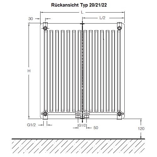 Vorschau: Heizkörper Komplett Set Buderus Logatrend CV-Plan Typ 20 - Flachheizkörper