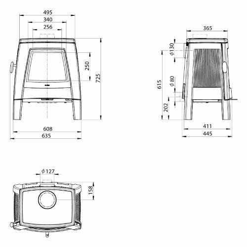 Vorschau: Kaminofen Leda Apella small 6 kW