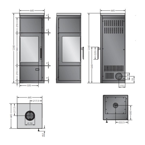 Vorschau: Kaminofen Justus Diego W+ 6 kW Speicherofen