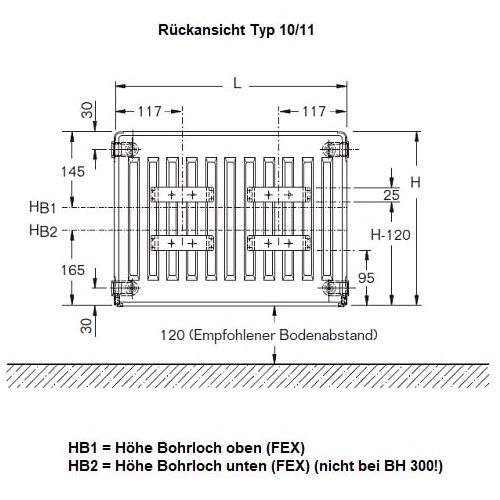 Vorschau: Heizkörper Komplett Set Buderus Logatrend C-Profil Typ 11 - Flachheizkörper