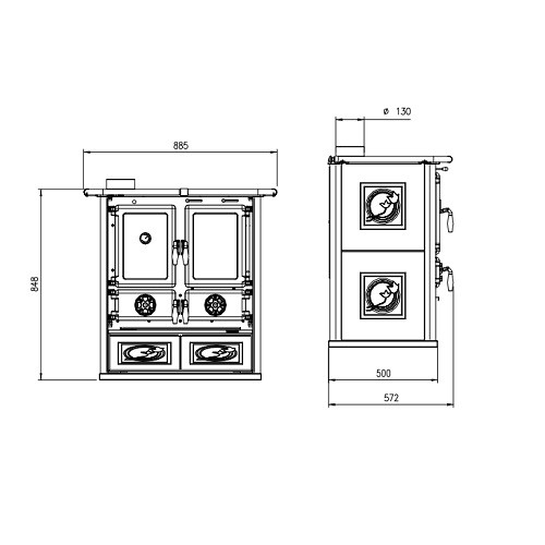 Vorschau: Holzherd La Nordica Rosetta Sinistra 5.0 | 7,9 kW