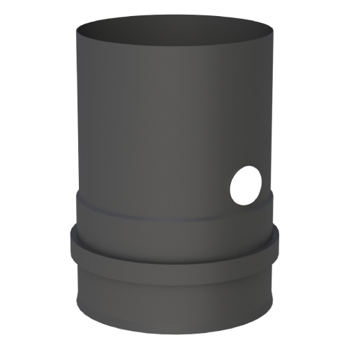 Pelletofenrohr - Kesselanschluss schwarz mit Doppelmuffe inkl. Messstutzen - Jeremias Pellet-Line