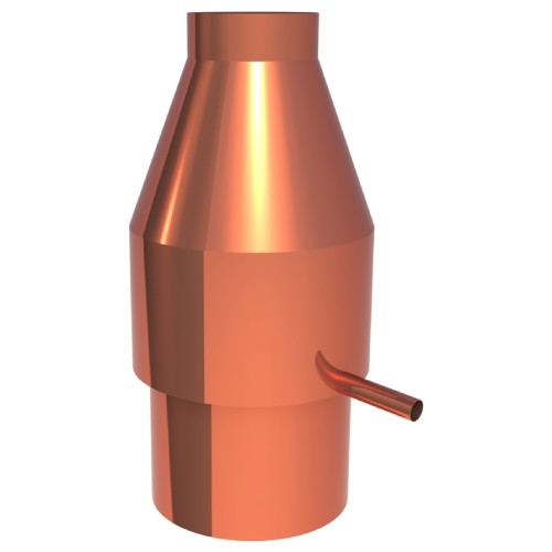 Deflektorhaube mit Ablauf inklusive Mündungsabschluss aus Kupfer - doppelwandig - Jeremias DW-FU