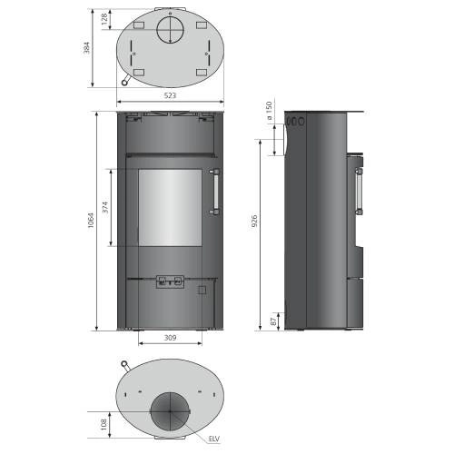 Vorschau: Kaminofen Justus Island 5 2.0 | 5 kW