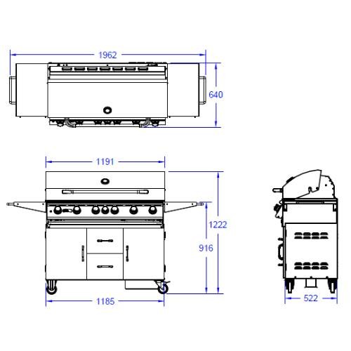 Vorschau: Gasgrill Bull BBQ Diablo Cart