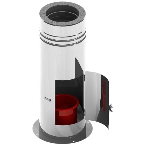 Teleskopstütze 610-1190mm, inkl. Teleskopkopf mit Ablauf unten und Tür für Kondensatauffangbehälter