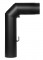 FERRO1415 Winkelrohr schwarz  mit Tür und Drosselklappe 