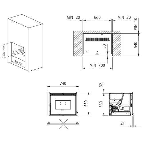 Vorschau: Pellet Kamineinsatz La Nordica Extraflame Comfort P70 Air 10 kW