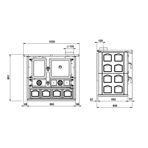 Vorschau: Holzherd La Nordica Rosa 5.0 - Maiolica 8,8 kW