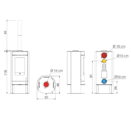 Vorschau: Kaminofen Edilkamin Polo Open Evo 8,1 kW