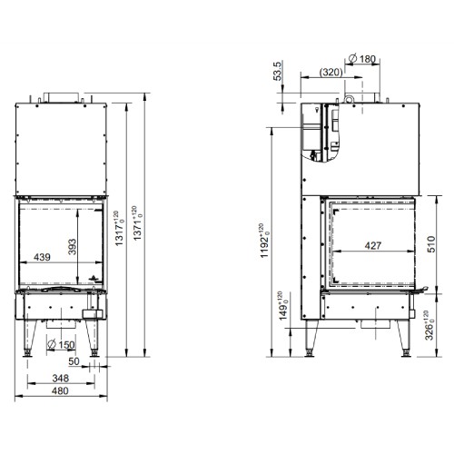 Vorschau: Kamineinsatz Austroflamm 48x..x51 S3 2.0 | 10/15 kW, Schiebetür