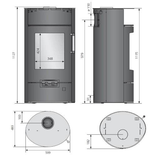 Vorschau: Kaminofen Justus Island 7 2.0 | 7 kW