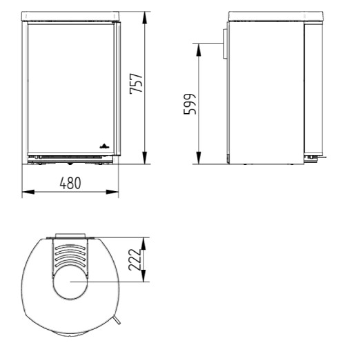 Vorschau: Kaminofen Jydepejsen Cozy Modern Wall 6 kW