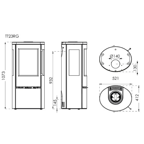 Vorschau: Kaminofen TermaTech TT23RG 5,6 kW