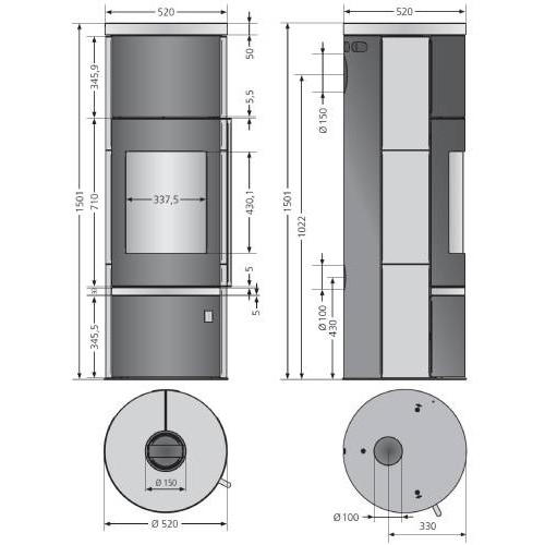 Vorschau: Kaminofen Justus Faro W+ 2.0 | 7 kW Speicherofen