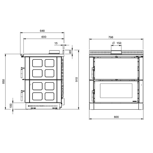 Vorschau: Holzherd La Nordica Verona XXL Petra - Maiolica 7 kW