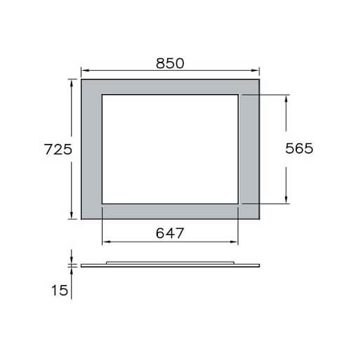 Vorschau: Kaminzubehör La Nordica - Verkleidung - Cornice Inox 70 Wide