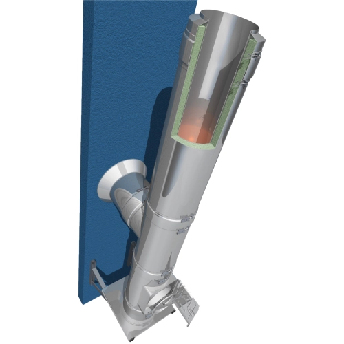 Edelstahlschornstein Bausatz Ø 130 mm - doppelwandig - Raab DW-FU