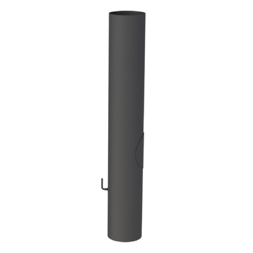 Ofenrohr - Längenelement 1000 mm mit Drosselklappe, Kugelfang, Kondensatring und Tür - Ferro-Lux