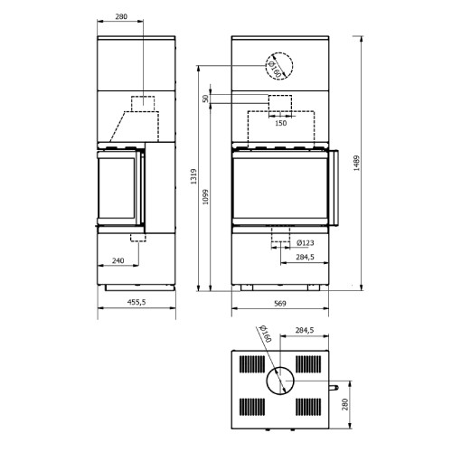 Vorschau: Kaminofen Wamsler Modulo 57/150 U 6 kW