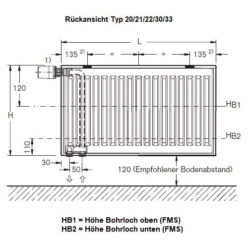 Vorschau: Heizkörper Komplett Set Buderus Logatrend VC-Plan Typ 21 - Flachheizkörper