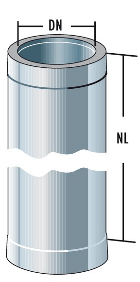 Rohrelement 500 mm - doppelwandig - Raab DW-Alkon