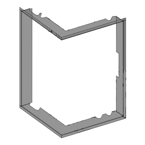 Kaminzubehör Austroflamm - 55x55x57 Designrahmen klapp eck, Ausführung in gussgrau