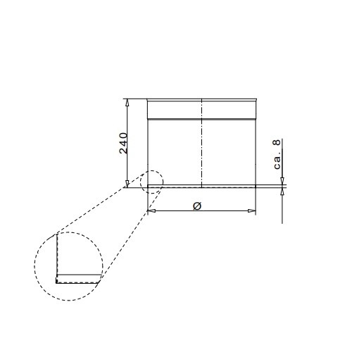 Vorschau: Auswurfrohr L=240 mm - Jeremias Wäscheabwurfschacht